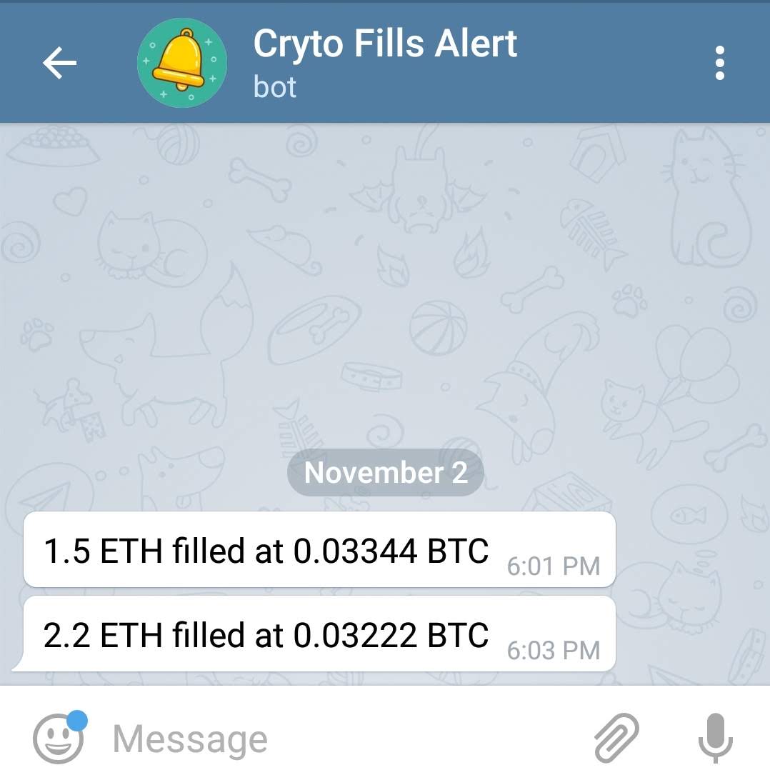 FAB - Fills Alert Bot | Alerts you on Telegram when your ...